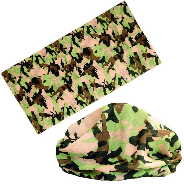 21 Style camouflage Polyester Scarves Outdoor Sports Bandanas Camping Headwear Hiking  Washouts Hunting Headwear Magic Scarves