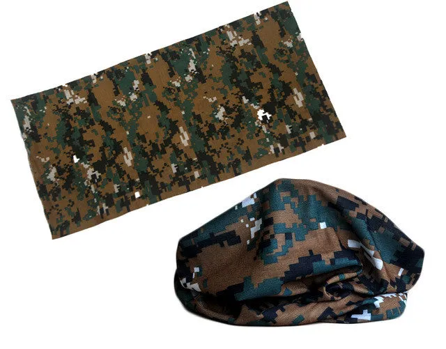 21 Style camouflage Polyester Scarves Outdoor Sports Bandanas Camping Headwear Hiking  Washouts Hunting Headwear Magic Scarves