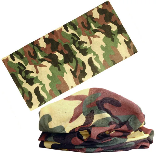 21 Style camouflage Polyester Scarves Outdoor Sports Bandanas Camping Headwear Hiking  Washouts Hunting Headwear Magic Scarves