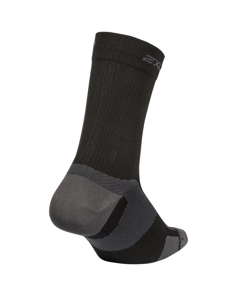 2XU Vectr Ultralight Crew Unisex Cycling Socks (Black/Titanium)