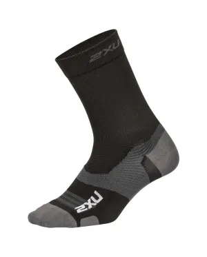 2XU Vectr Ultralight Crew Unisex Cycling Socks (Black/Titanium)