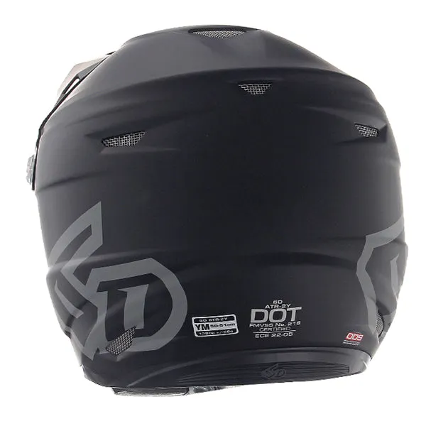 6D ATR-2 Youth Motorcycle Helmet - Solid Matte Black