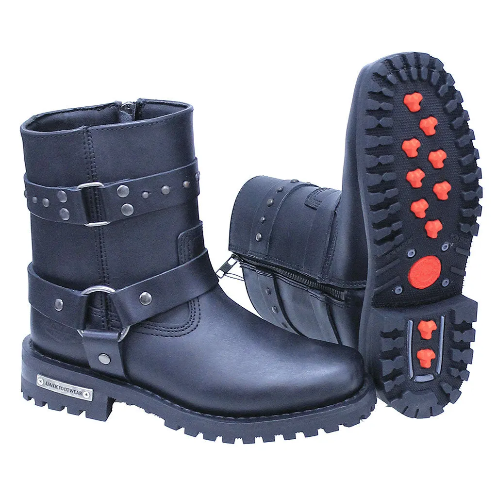 8 in Women's Stud Strap Harness Zip Riding Boots #BL12008HZK