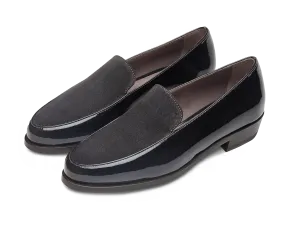 Ada Loafers in Peppercorn Patent and Glove Suede