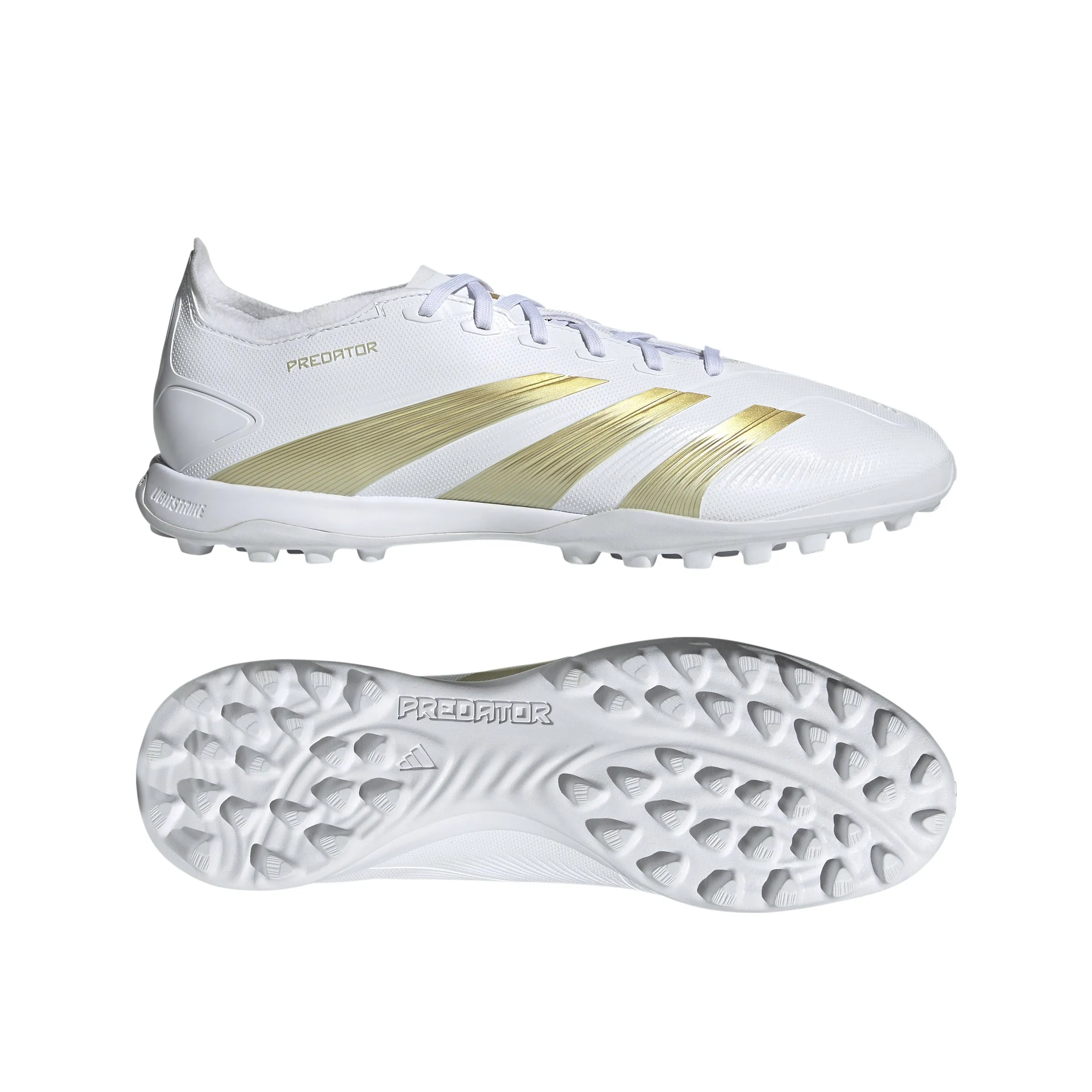 adidas Predator League TF Turf Soccer Cleat - White/ White/ Gold