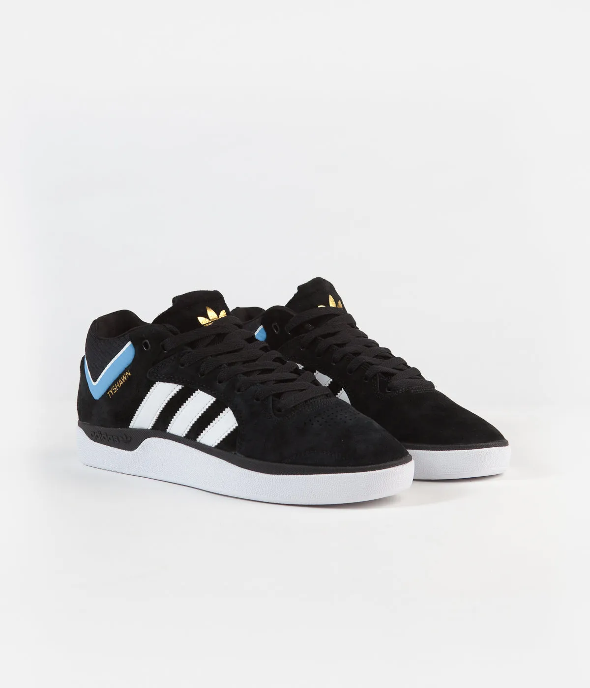 Adidas Tyshawn Shoes - Core Black / White / Light Blue