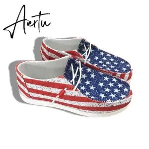 Aiertu Shoes Women Comfortable Flat Slip On Mujer Zapatillas Summer Vulcanize Canvas Sneakers Mocassin Female