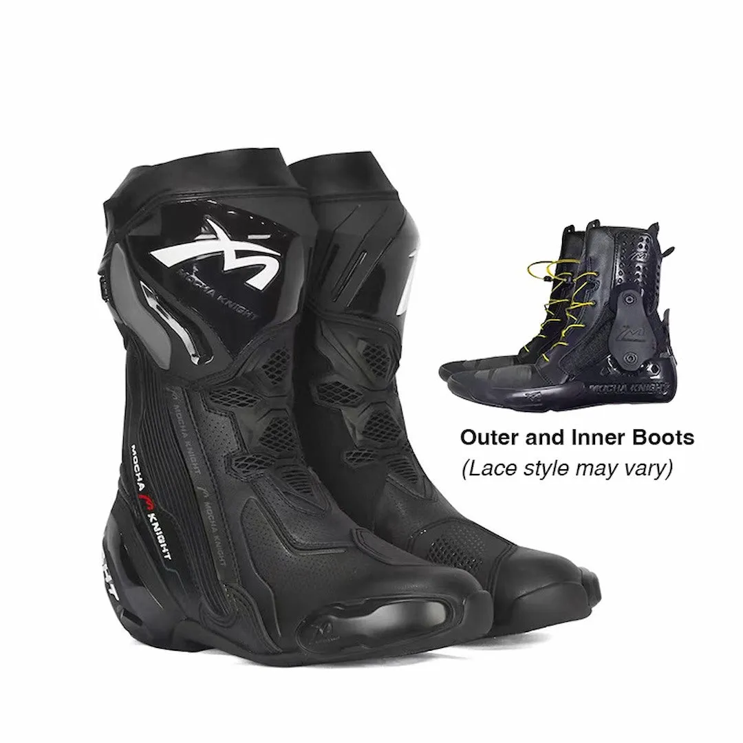 Allgoal Black Motorcycle Riding Boots