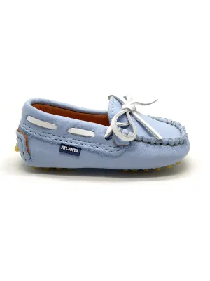 Atlanta Mocassin-Baby Shoes Moccasins Light Blue-001B002