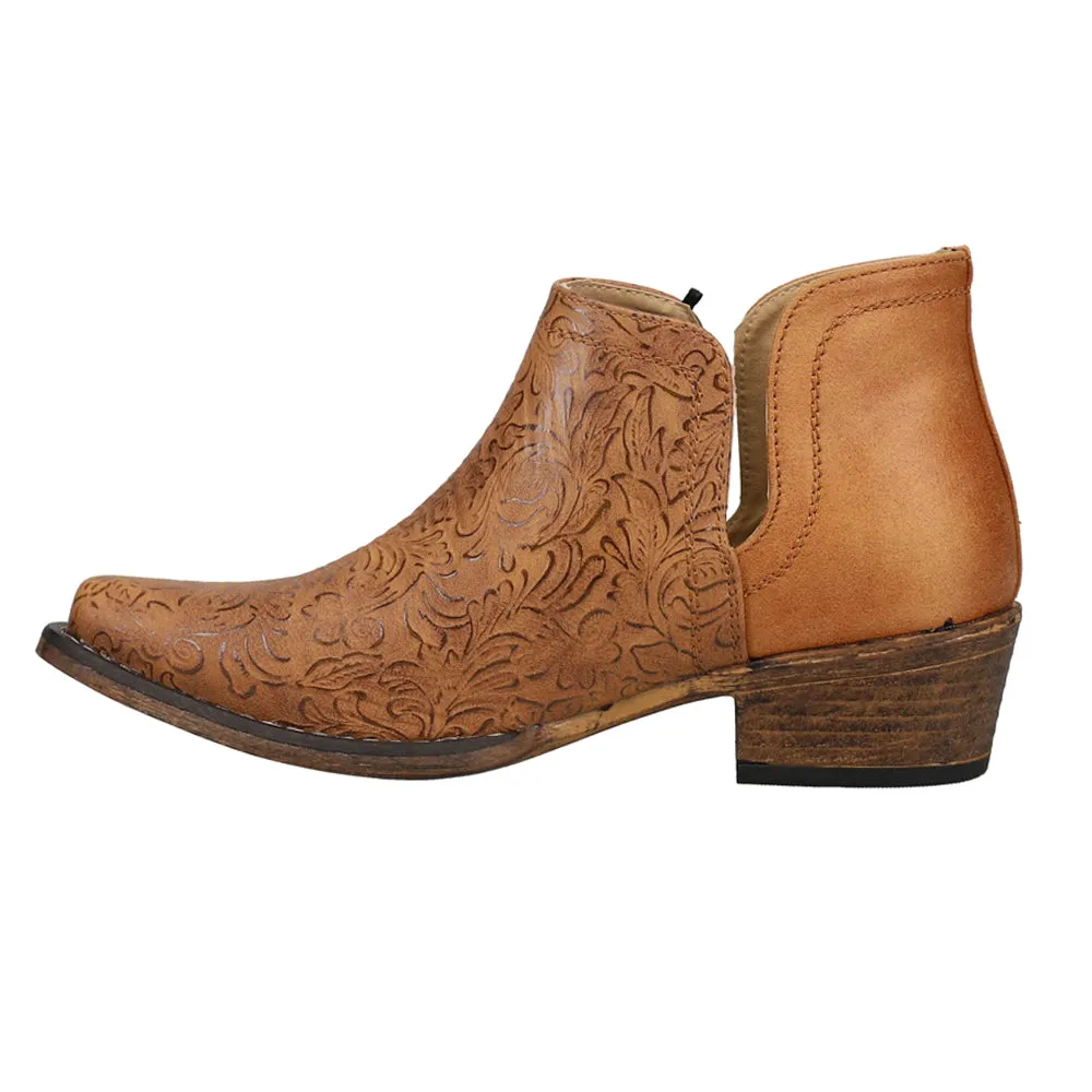 Ava Embossed Snip Toe Cowboy Booties