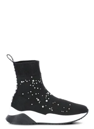 Balmain Kids Crystal Embellished Sock Sneakers