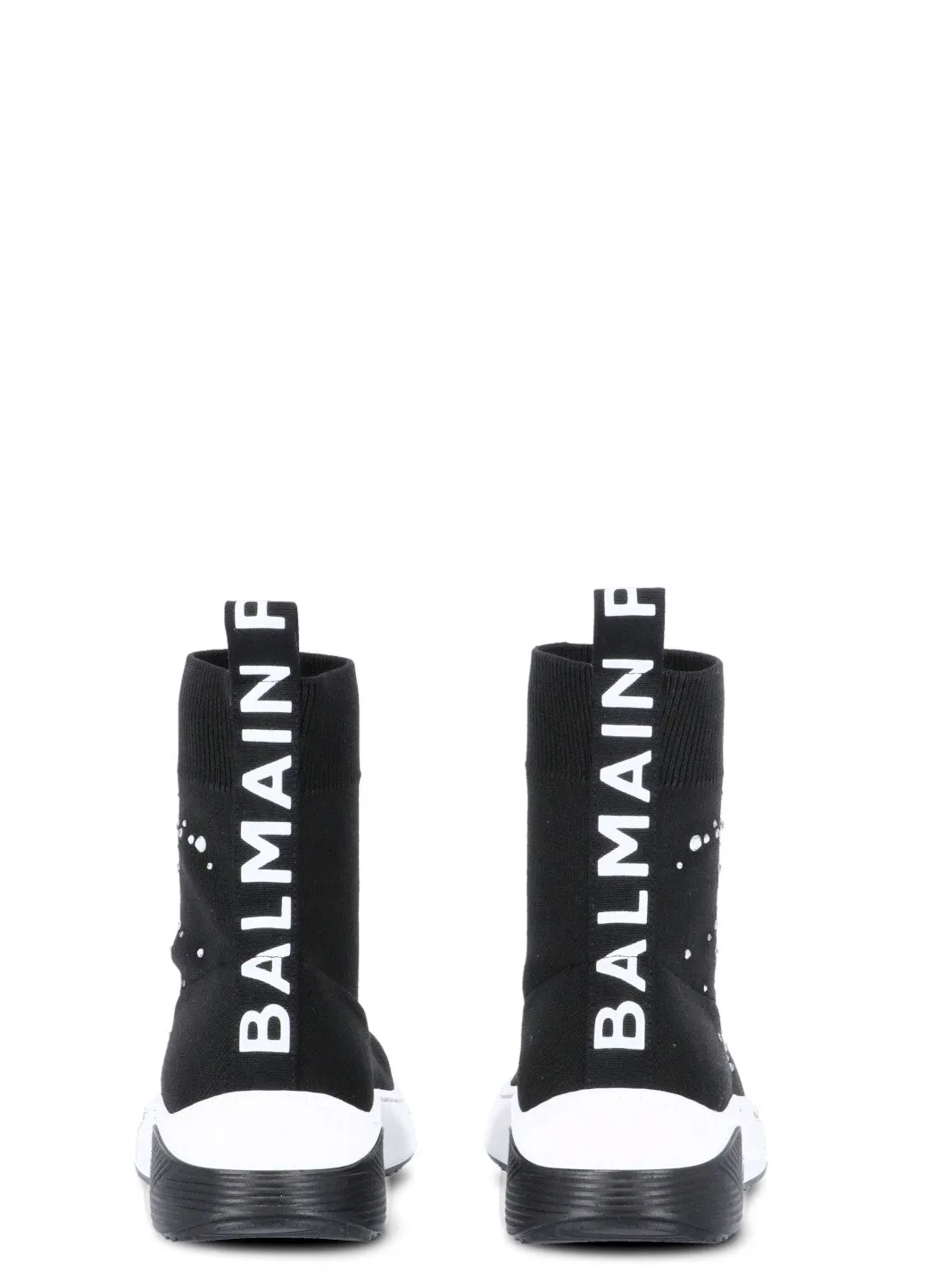 Balmain Kids Crystal Embellished Sock Sneakers