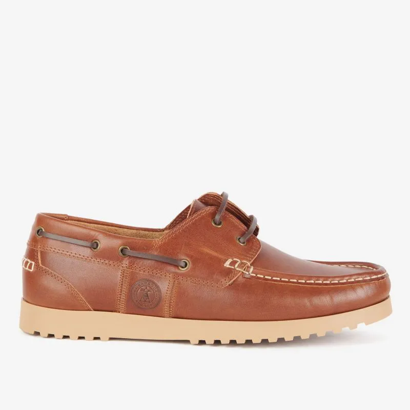 Barbour Seeker Mens Leather Boat Shoe - Cognac