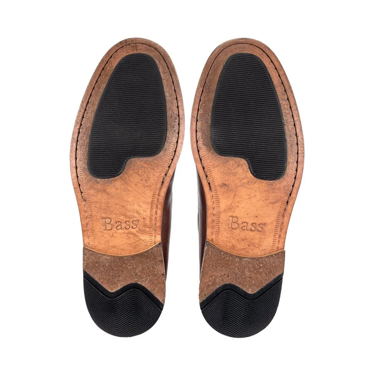 Bass Medallion Formal Slip Ons Leather Brown Colour For Men