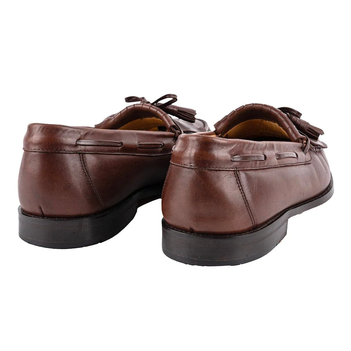 Bass Medallion Formal Slip Ons Leather Brown Colour For Men