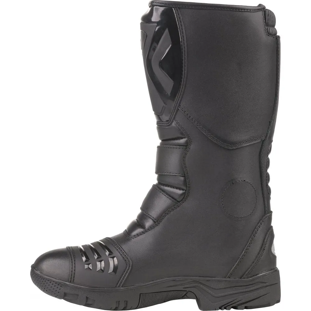 Bike It Triple-Black Motorcycle Adventure Boots Black