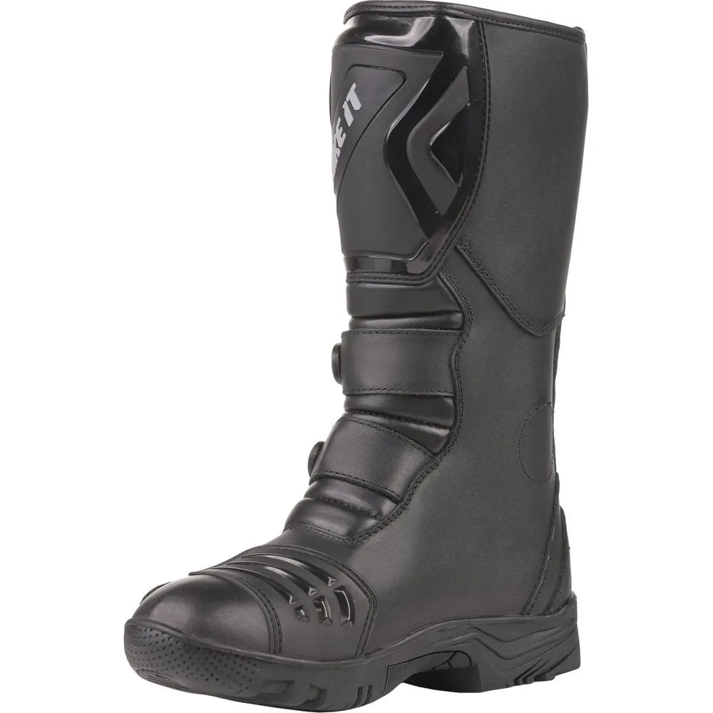 Bike It Triple-Black Motorcycle Adventure Boots Black