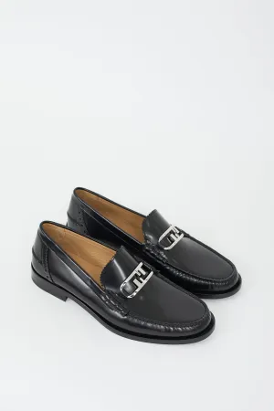 Black Leather O'Lock Loafer