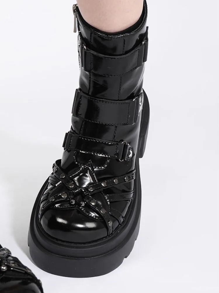 Black motorcycle boots【s0000003923】