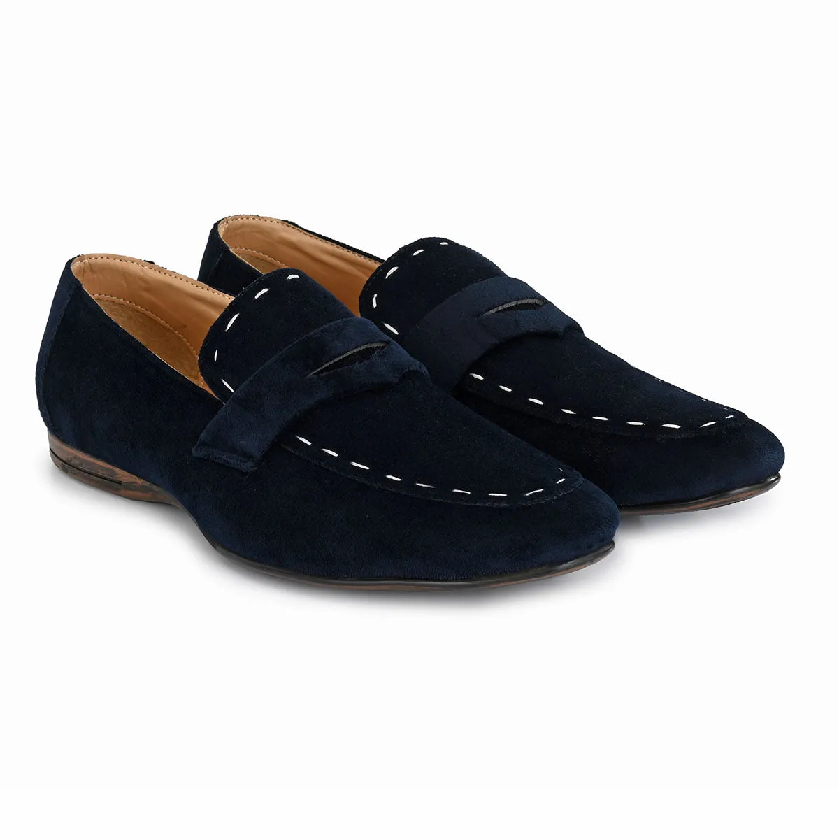 Blue Velvet Loafers