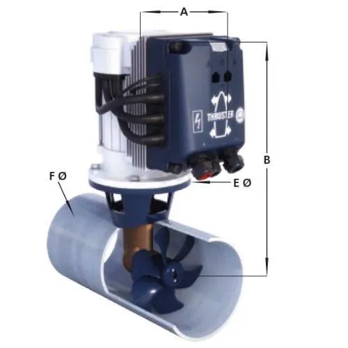 BOW PRO Boosted Fully Proportional Brushless Thruster 130kgf, 12V & 24V, Tunnel Dia: 185mm