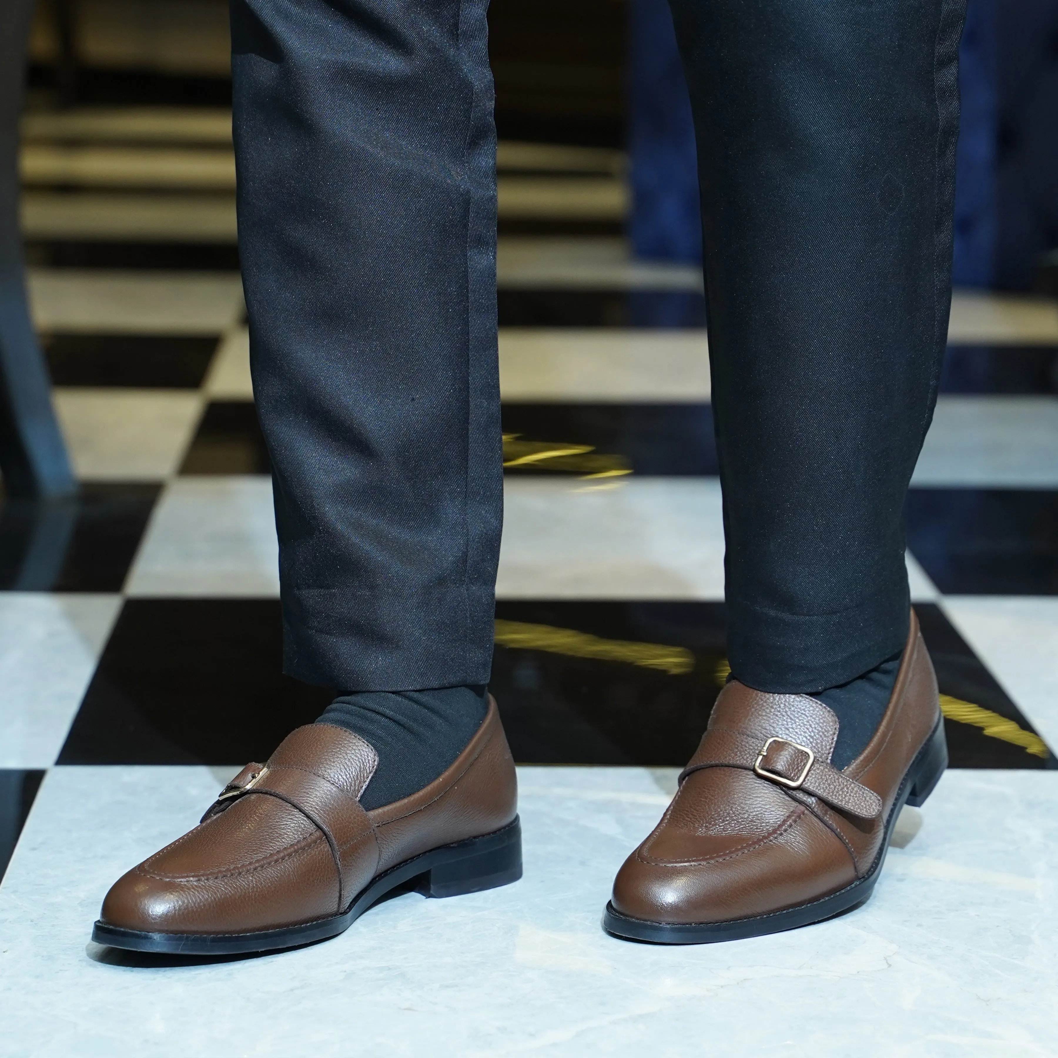 Brasilia - Men's Brown Pebble Grain Leather Loafer