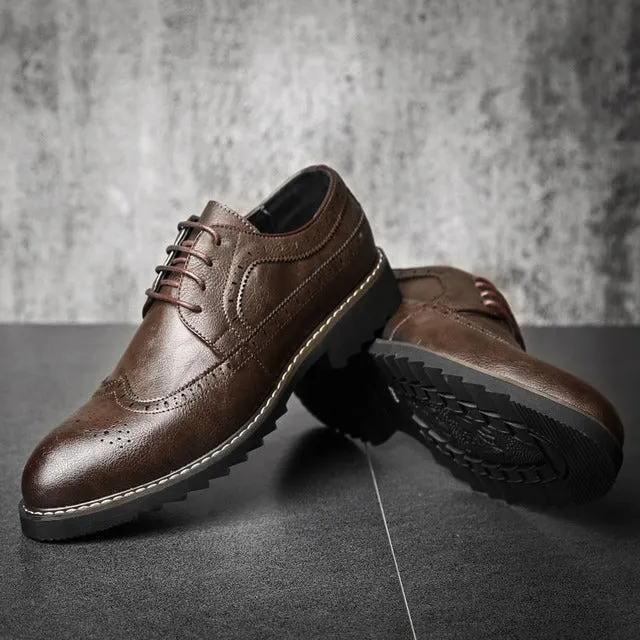 British Men Shoes Brogue Shoes Business Formal Shoes