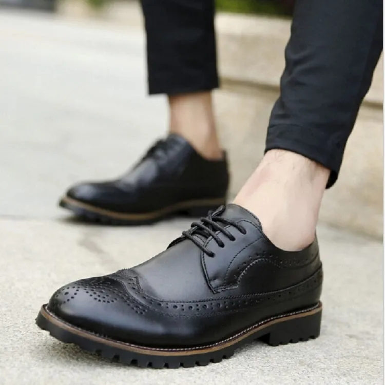 British Men Shoes Brogue Shoes Business Formal Shoes