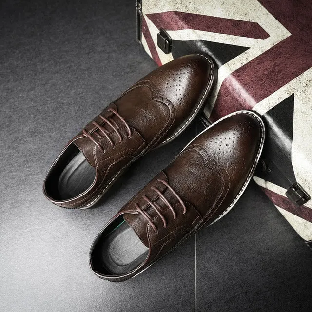 British Men Shoes Brogue Shoes Business Formal Shoes