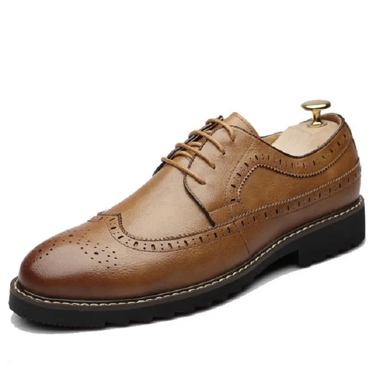 British Men Shoes Brogue Shoes Business Formal Shoes