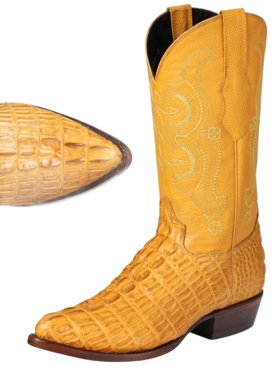 Caiman Tail Cowboy Boots for Men Imit 'El Senor De Los Cielos' *MANTEQUILLA-40843*