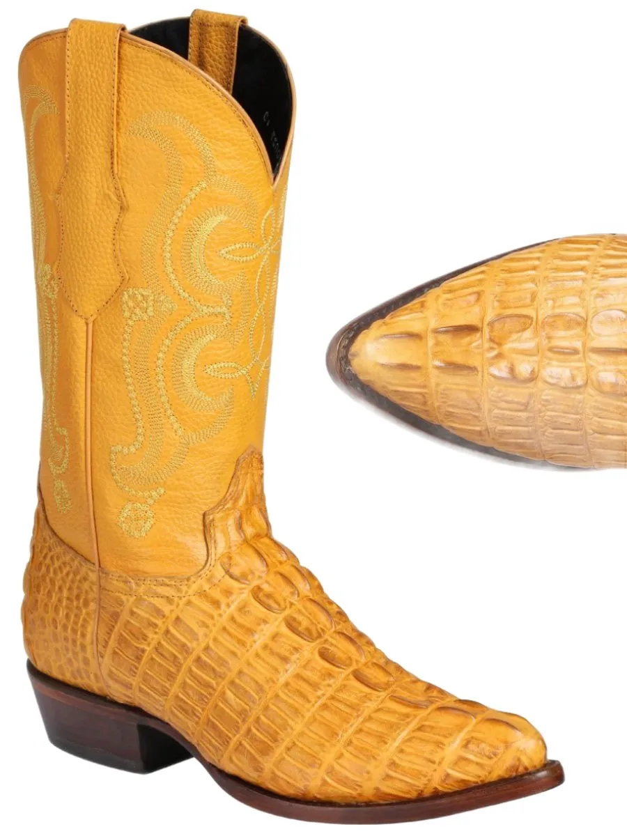 Caiman Tail Cowboy Boots for Men Imit 'El Senor De Los Cielos' *MANTEQUILLA-40843*