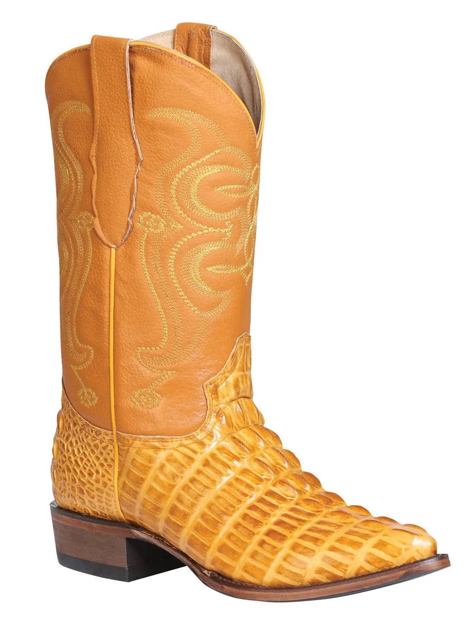 Caiman Tail Cowboy Boots for Men Imit 'El Senor De Los Cielos' *MANTEQUILLA-40843*