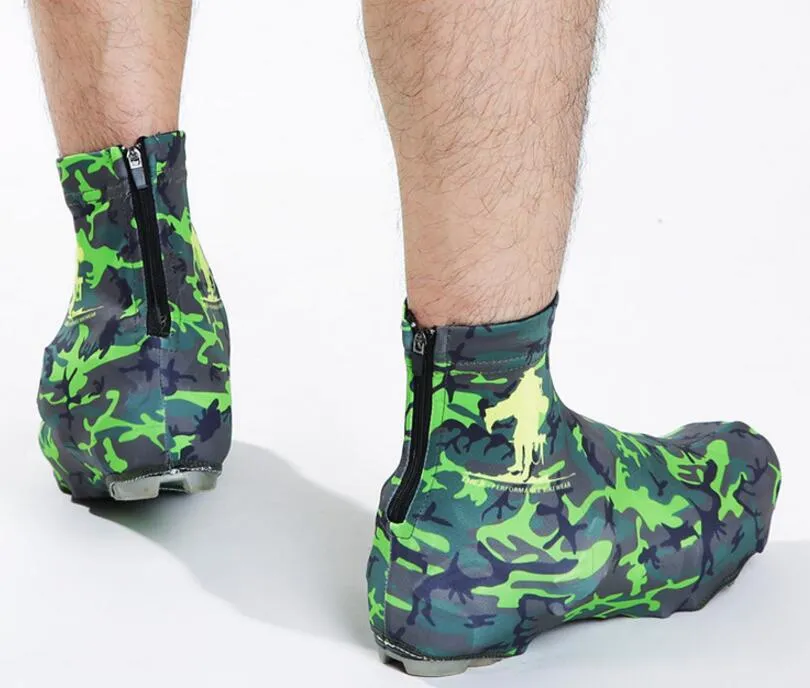 Camouflage Green Splash-proof Cycling Shoe Covers