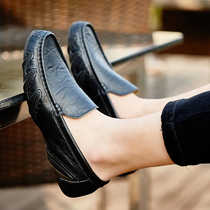 Chic Handmade Leather Slip On Loafers