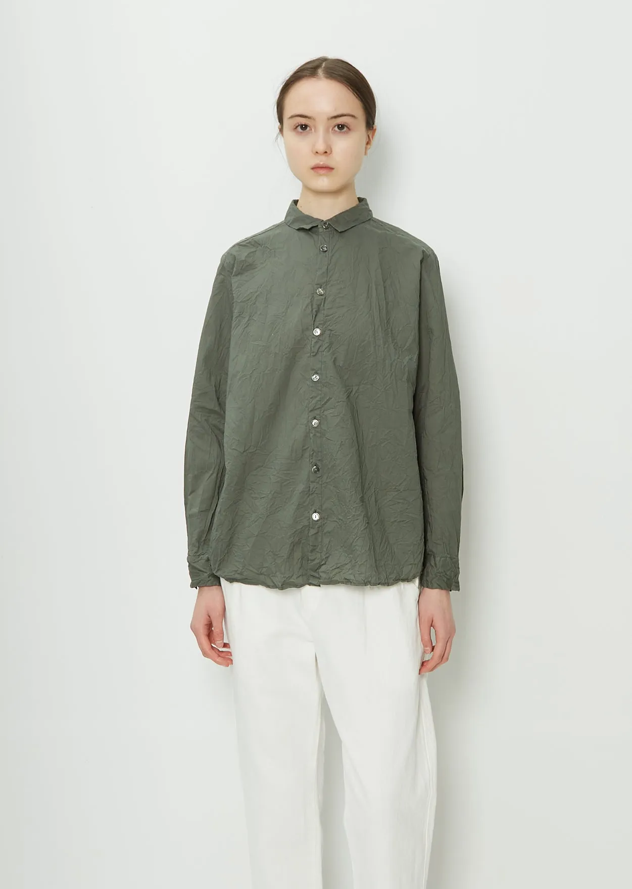 Classic Wrinkle Blouse — Green