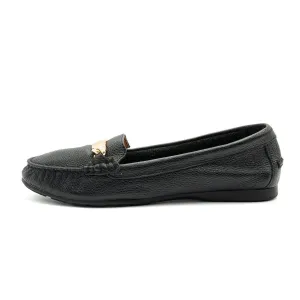 Coach Pebble Slipon Loafers Leather Black Colour For Women