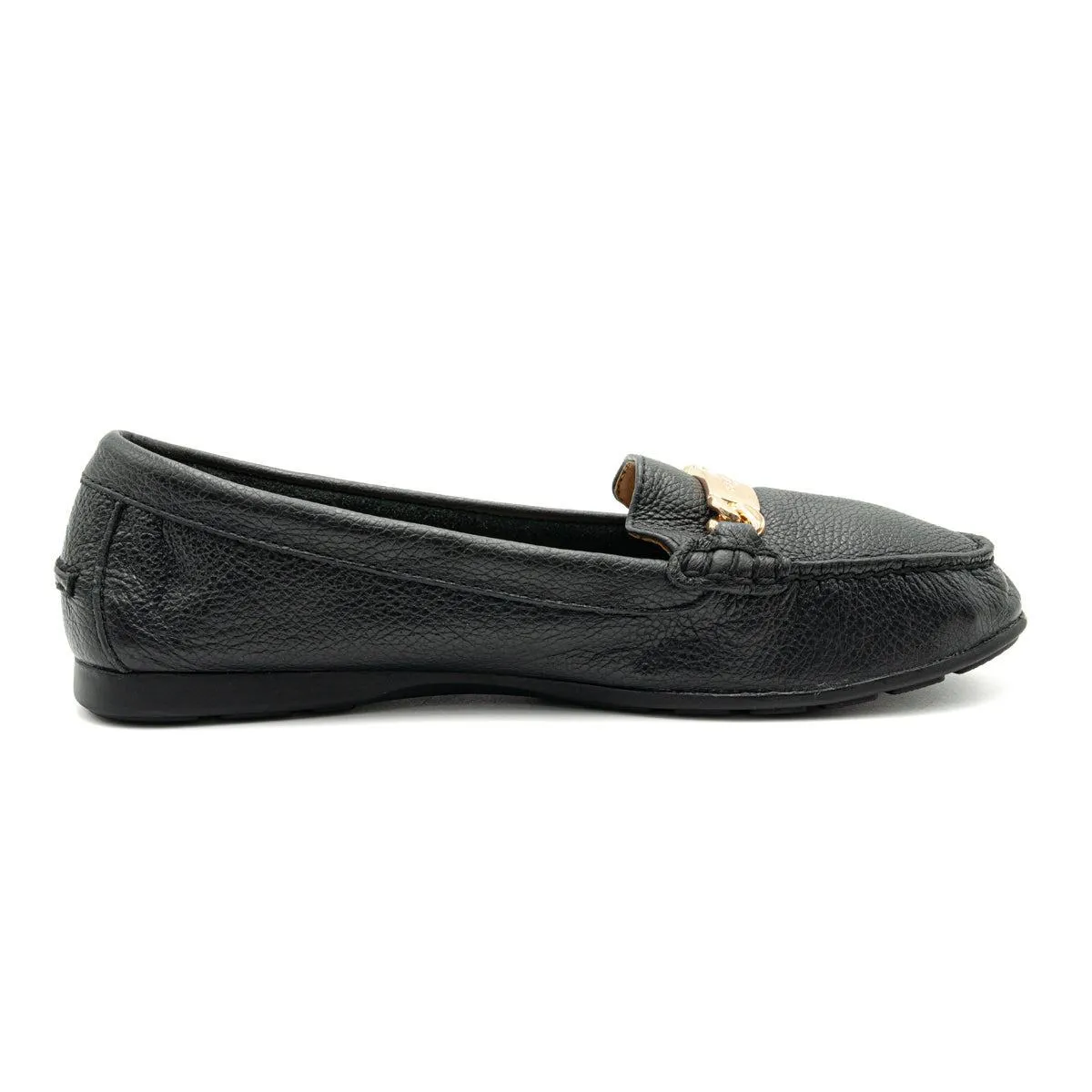 Coach Pebble Slipon Loafers Leather Black Colour For Women