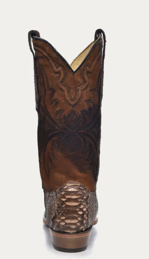 CORRAL MENS BROWN PYTHON BOOTS STYLE A4452