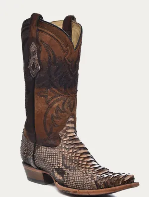 CORRAL MENS BROWN PYTHON BOOTS STYLE A4452