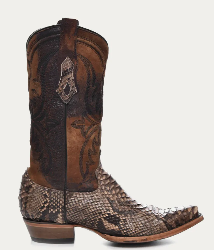 CORRAL MENS BROWN PYTHON BOOTS STYLE A4452