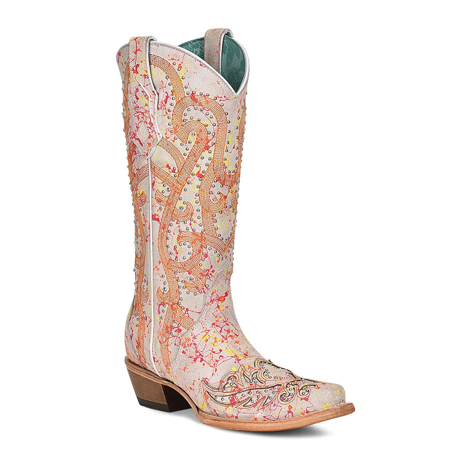 Corral Womens C3980 Multi-Color Leather Overlay Cowboy Boots