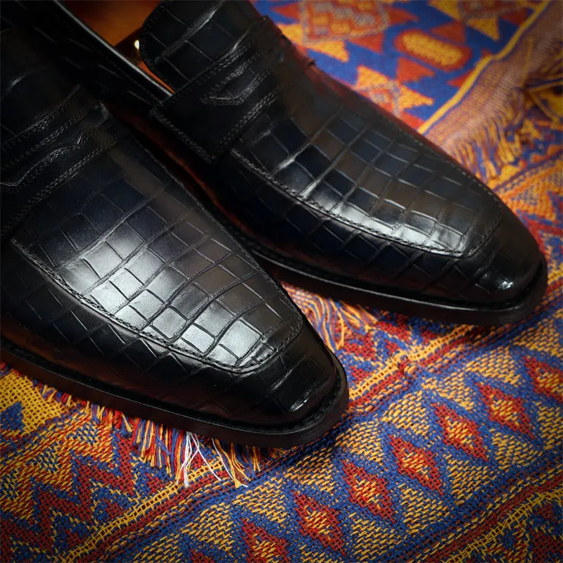 CrocoLux Exquisite Slip-on Loafers