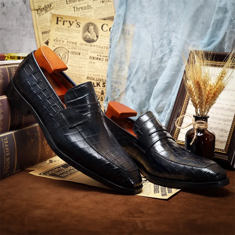 CrocoLux Exquisite Slip-on Loafers