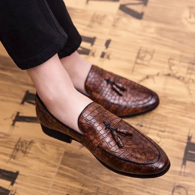 CrocShine Luxe CrocPoint Crocodile Loafers