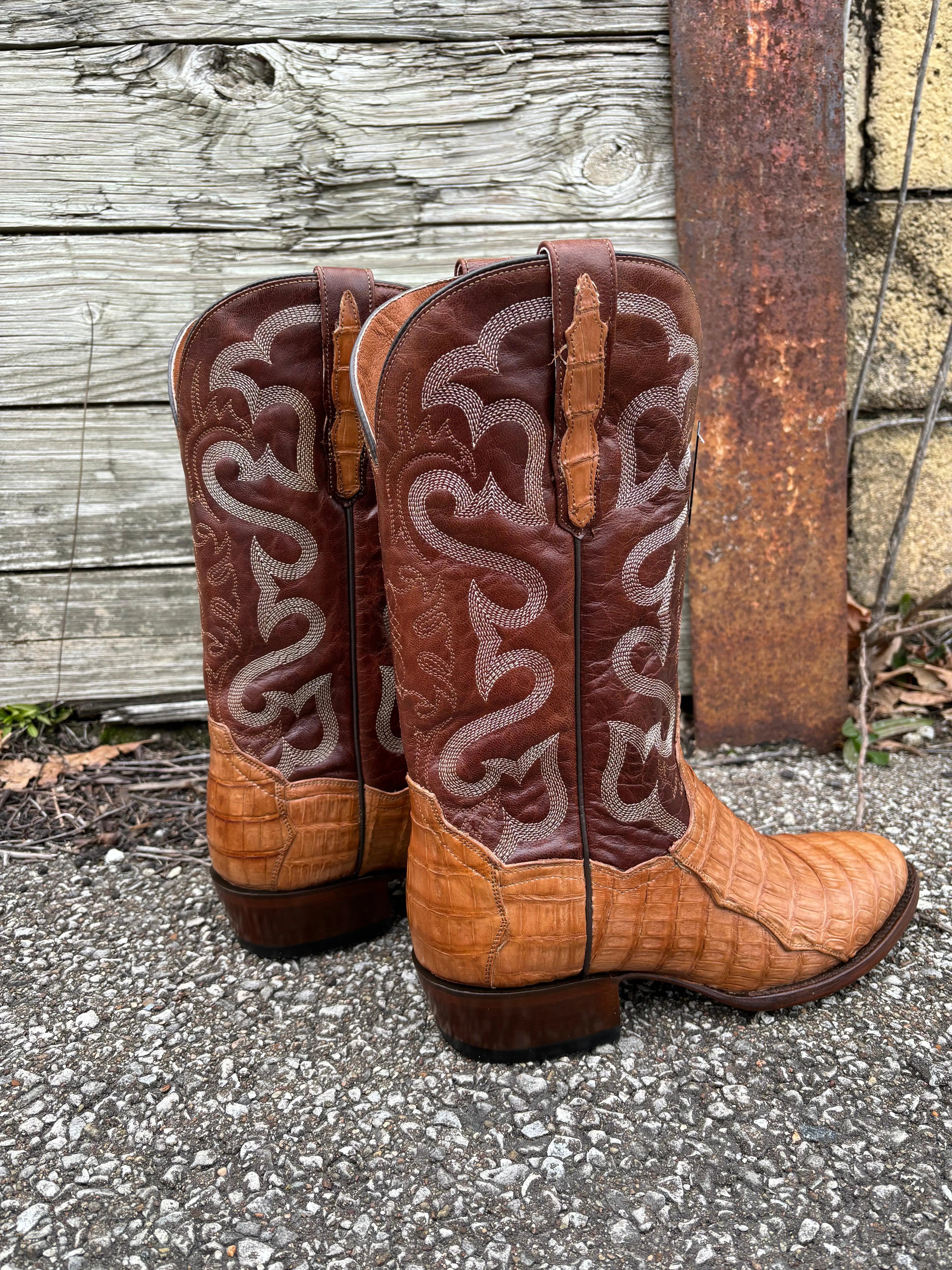 Dan Post Men's Primetime Tan Caiman Round Toe Cowboy Boots DP3096