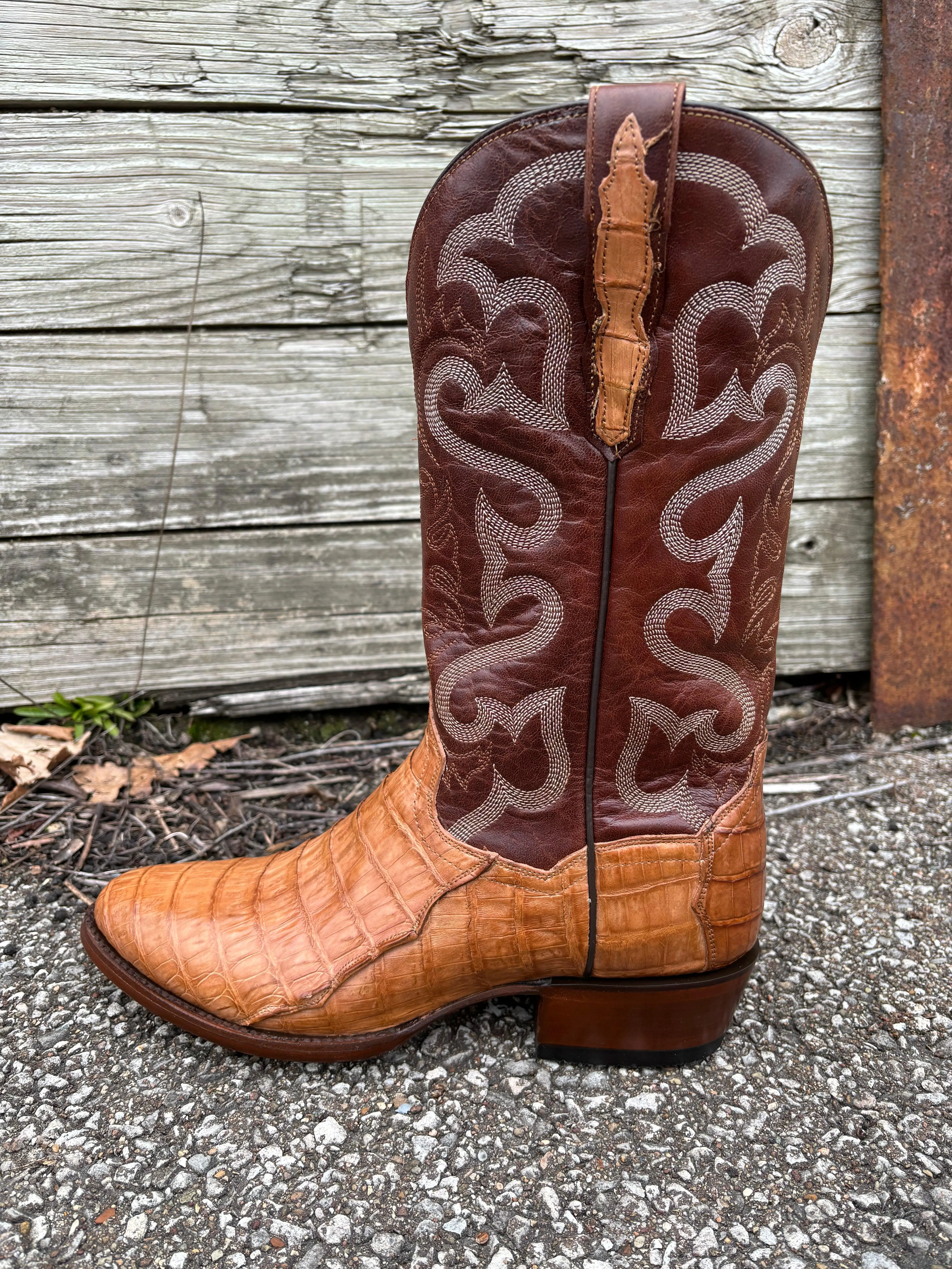 Dan Post Men's Primetime Tan Caiman Round Toe Cowboy Boots DP3096