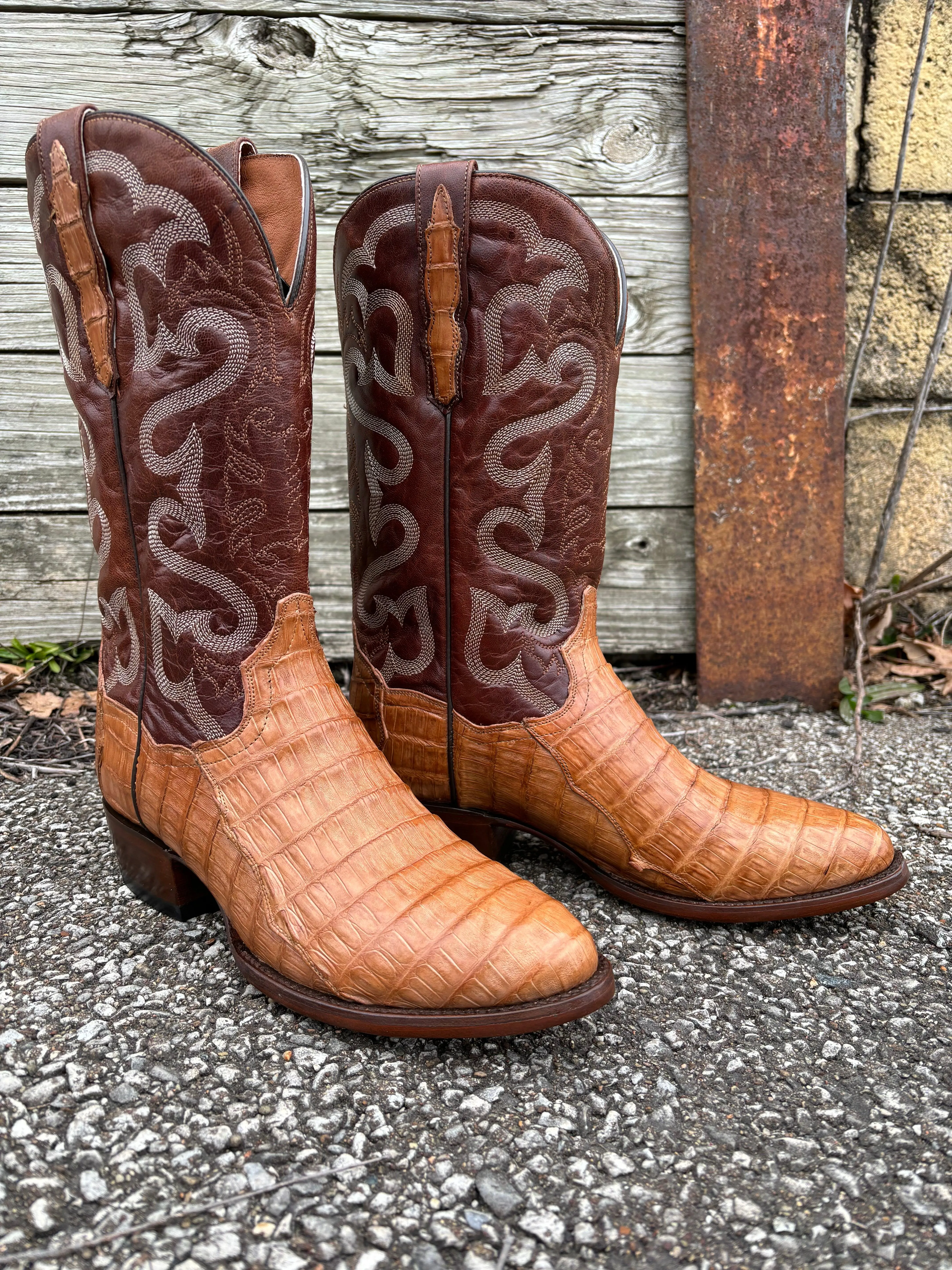 Dan Post Men's Primetime Tan Caiman Round Toe Cowboy Boots DP3096