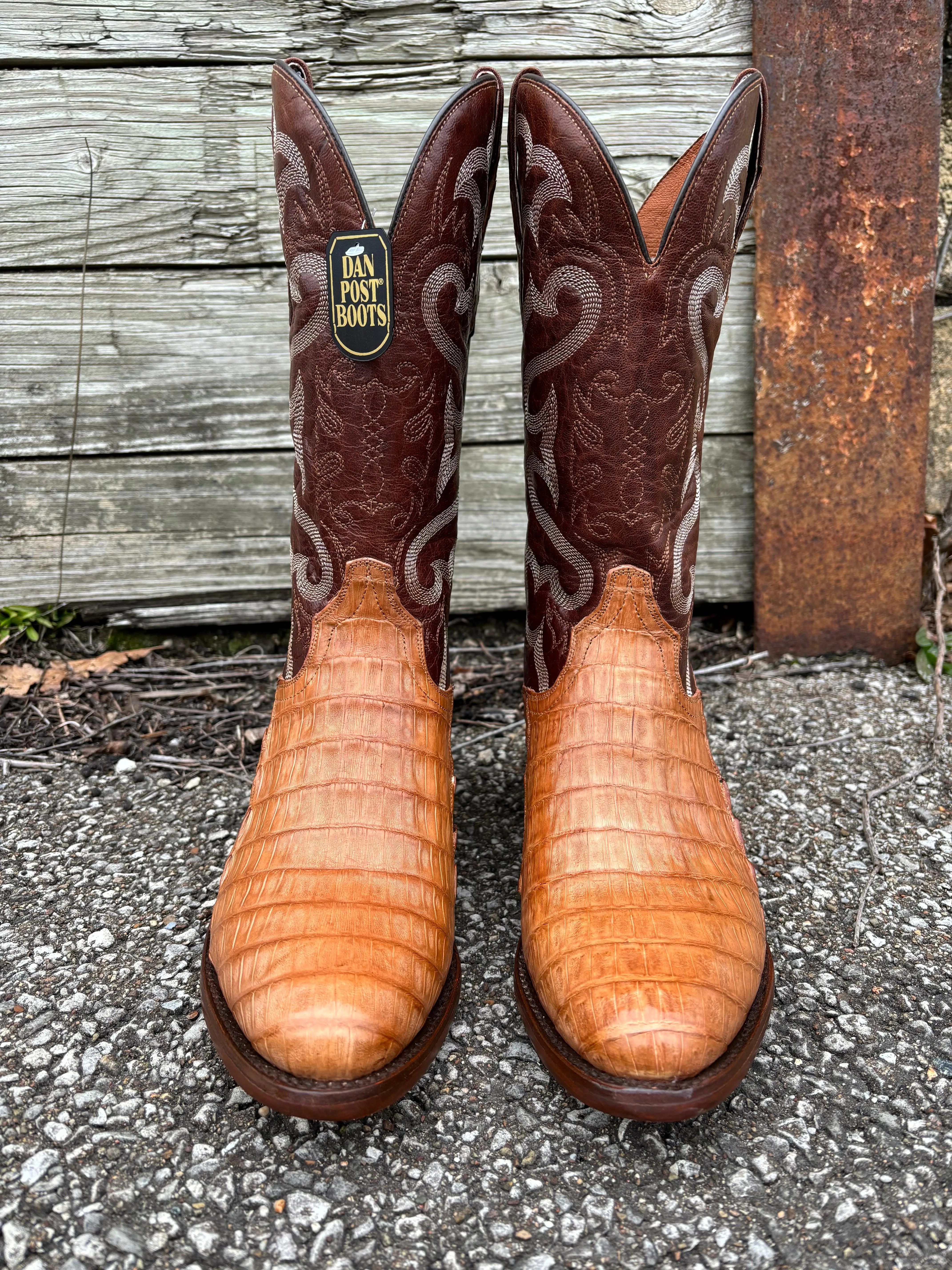 Dan Post Men's Primetime Tan Caiman Round Toe Cowboy Boots DP3096