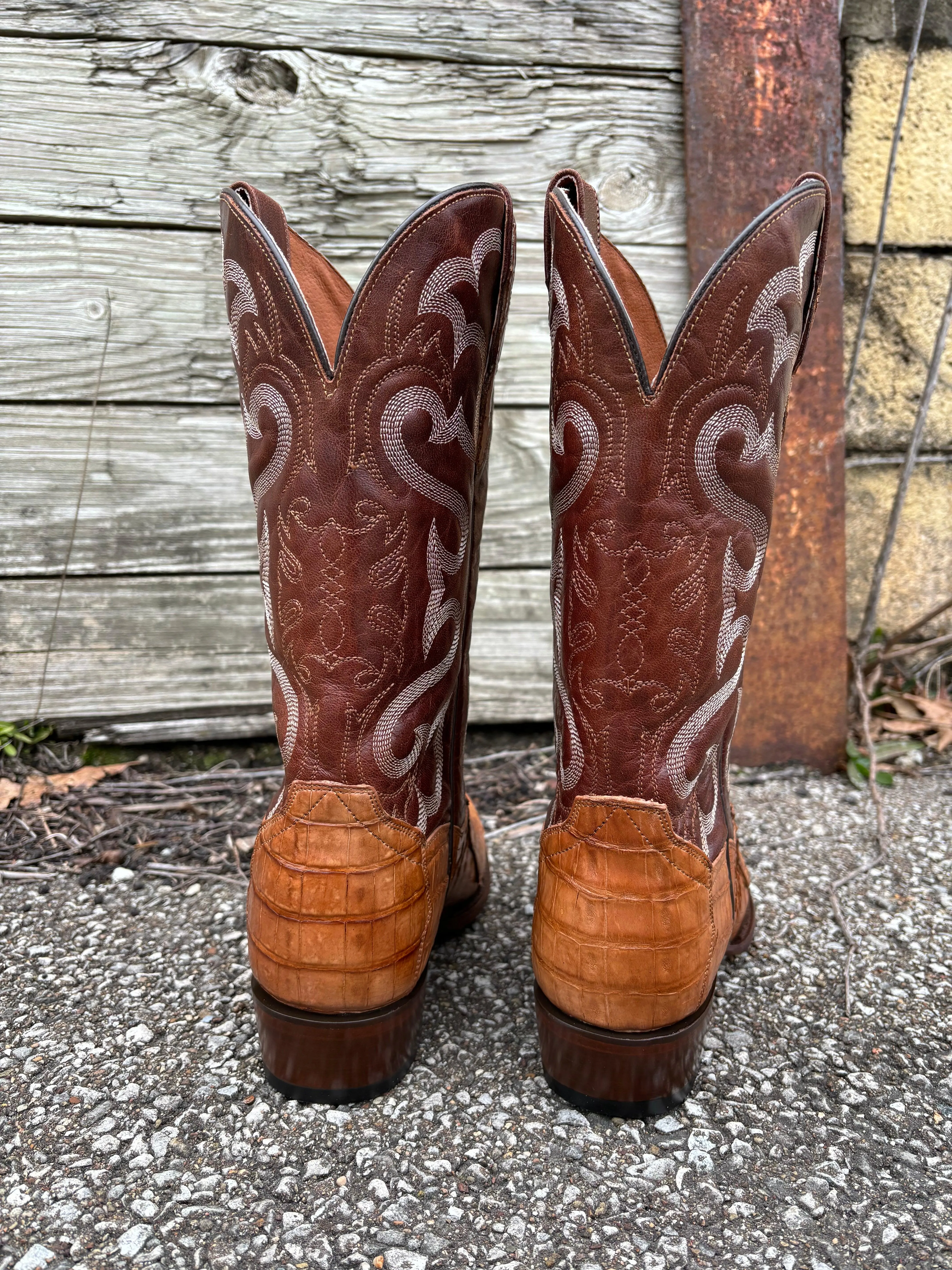 Dan Post Men's Primetime Tan Caiman Round Toe Cowboy Boots DP3096